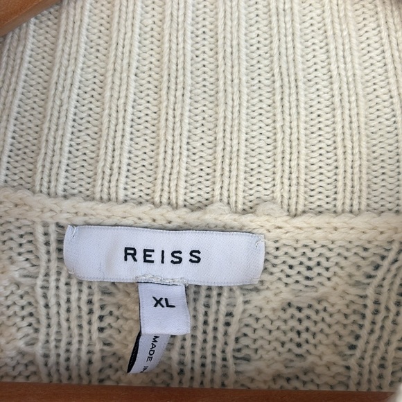 EUC Reiss Martha Jumper Sweater SZ XL Cable‎ Knit High Neck Wool Blend Pullover - Picture 2 of 7
